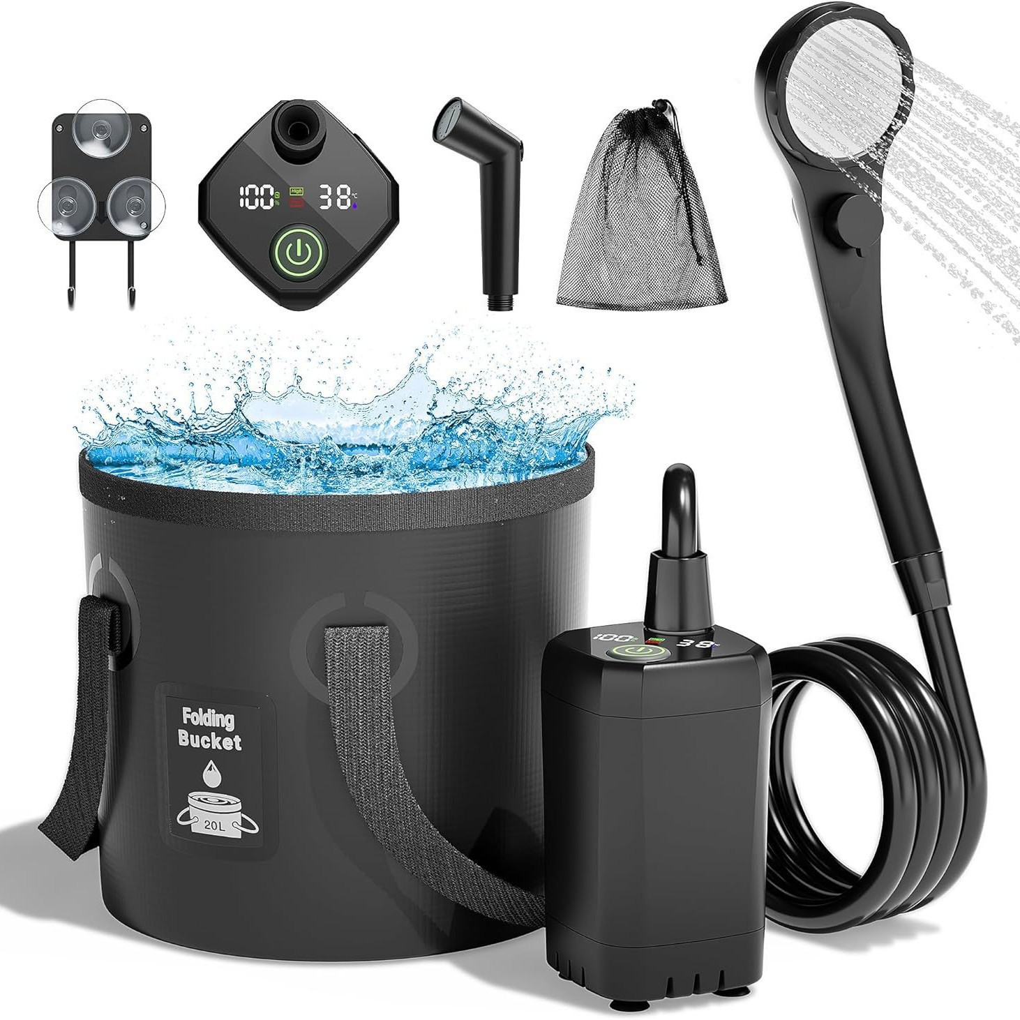 Outdoor Camping Showers - Draagbare zelf-aanzuigende elektrische buitendouche, eenvoudige mobiele