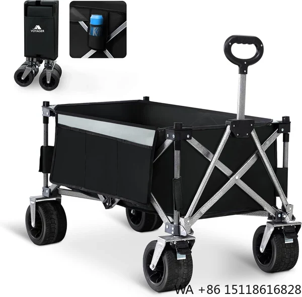 Camp Table Folding - Inklapbare Campingwagen, Draagbare Opvouwbare Utility Trolley