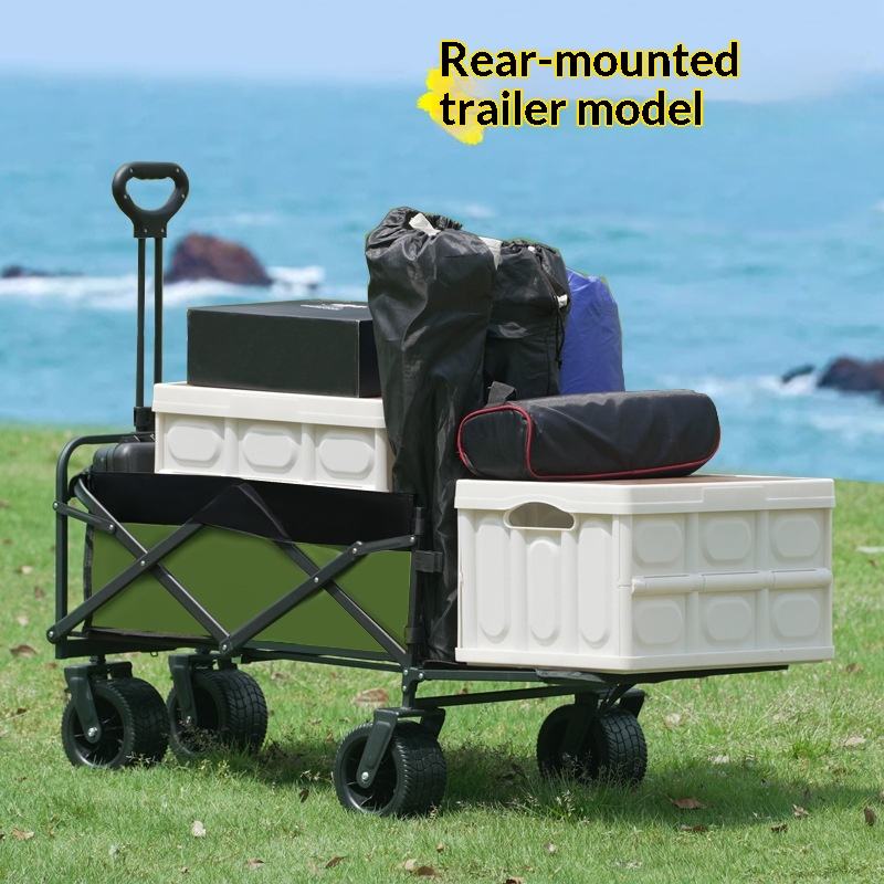 Camp Table Folding - Fabrieksuitverkoop Vierwiel Platform Camping Utility Wagon