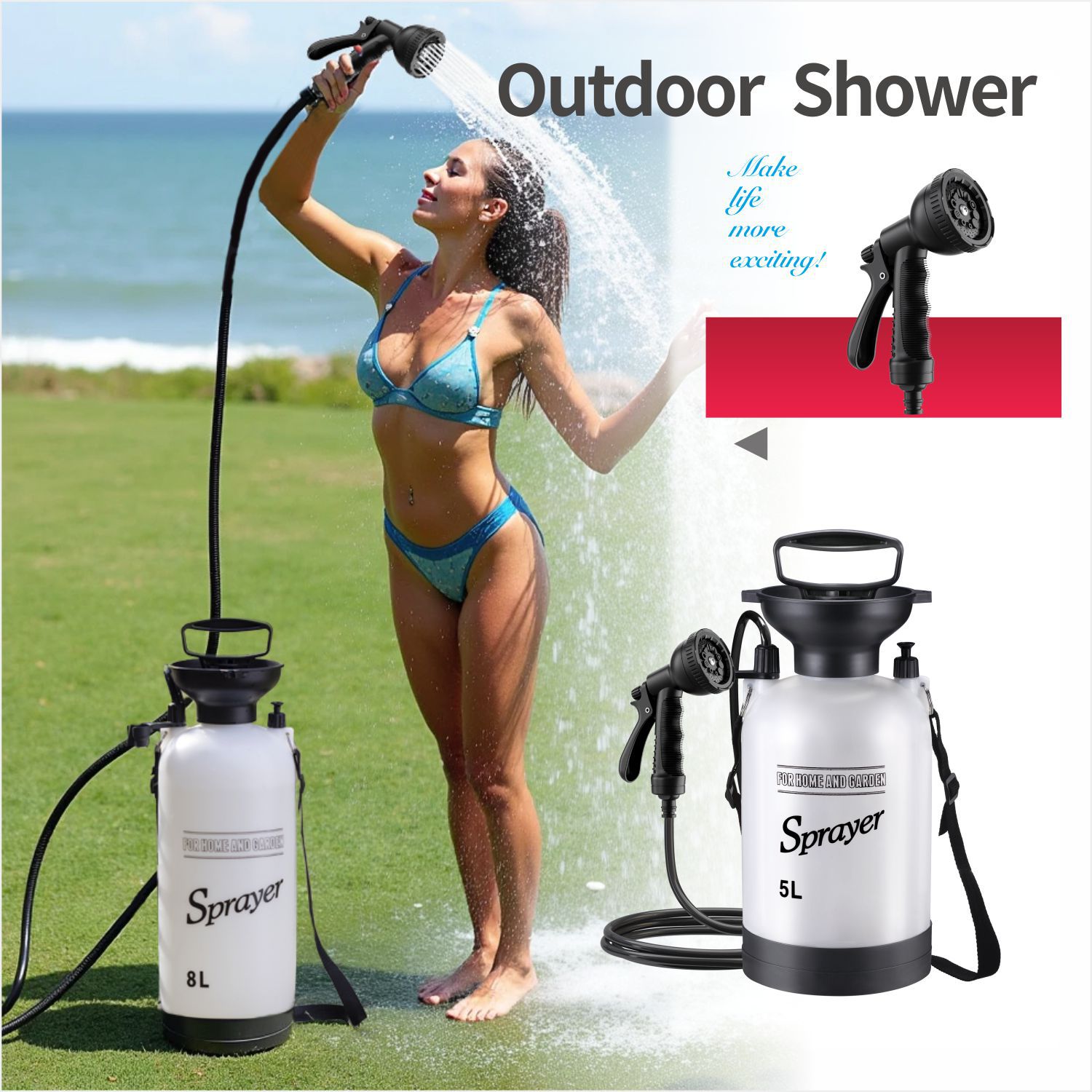 Outdoor Camping Bathroom - Draagbare buitendouche voor kamperen - Surfspoelset
