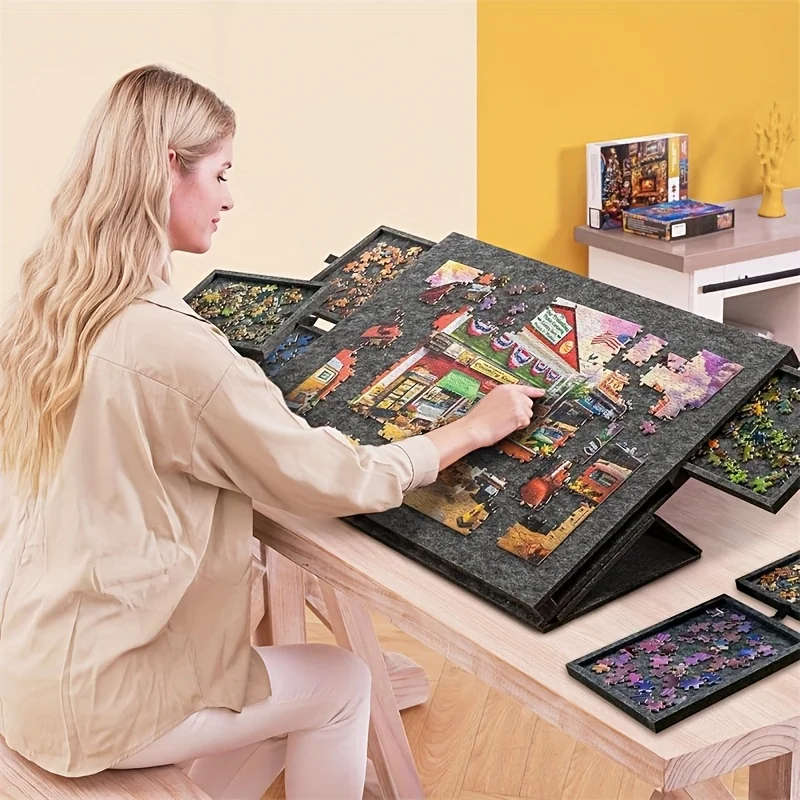 Camp Table Folding - 6-laden puzzeltafel voor 1500 stukjes, viltbord