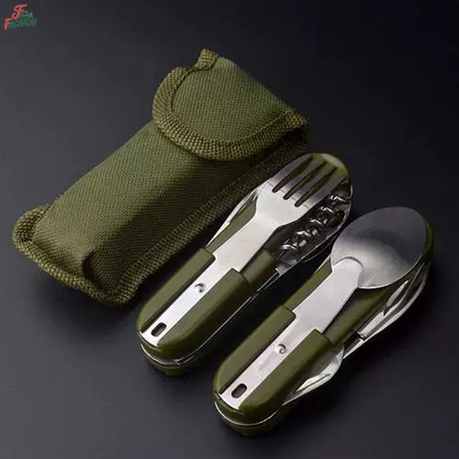 Outdoor Camping Uk - Campinguitrusting 5-in-1 reisset van roestvrij staal,
