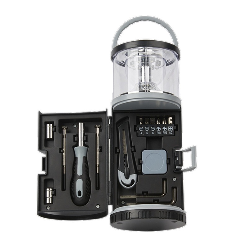 Outdoor Camping Bathroom - Campinglantaarn met handgereedschapset Draagbare LED-noodverlichting Multifunctionele