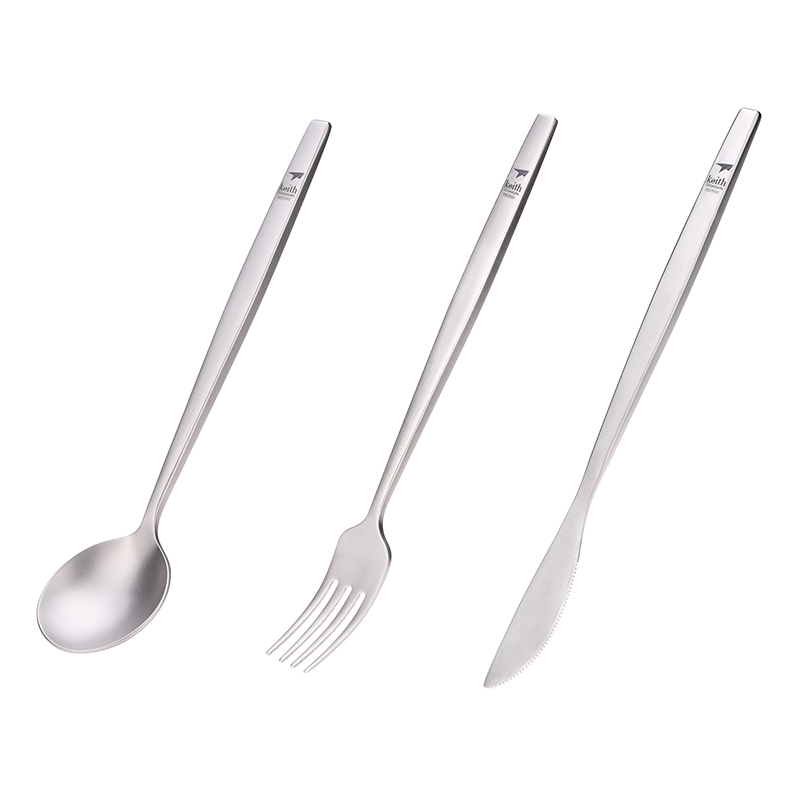 Outdoor Camping Dining Set - Keith Titanium Draagbare Lepel Vork Mes