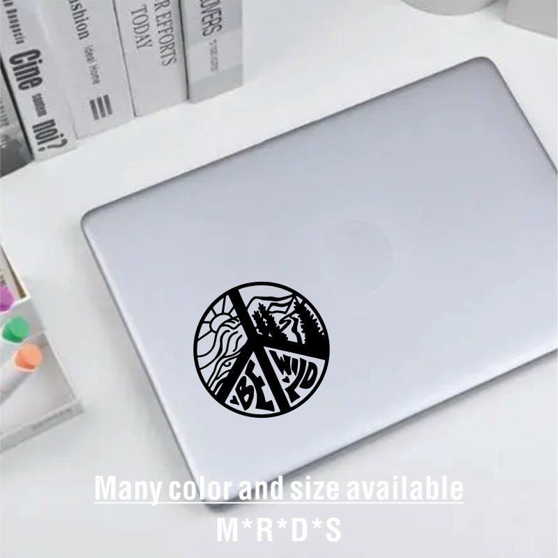 Outdoor Camping Quotes - Peace Sign Camping Vinyl Auto Sticker