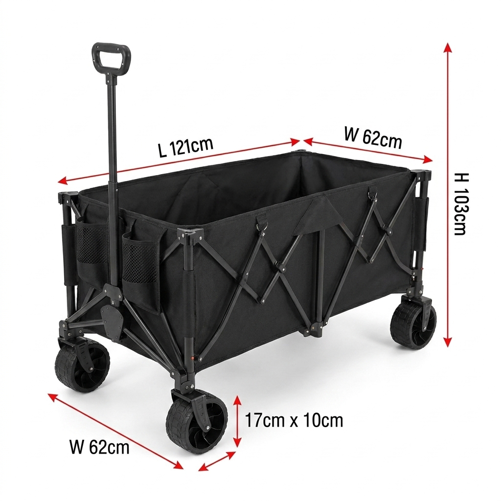 Camp Table Folding - Krachtige opvouwbare aanhangwagen met 260L extra