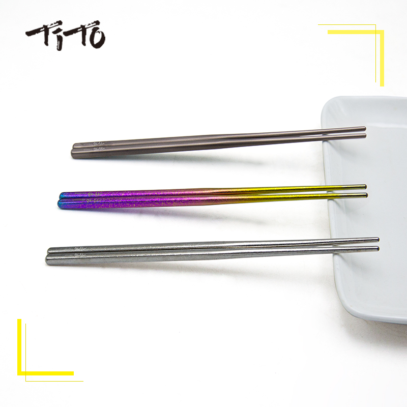 Outdoor Camping Dining Set - TiTo pure titanium eetstokjes outdoor servies