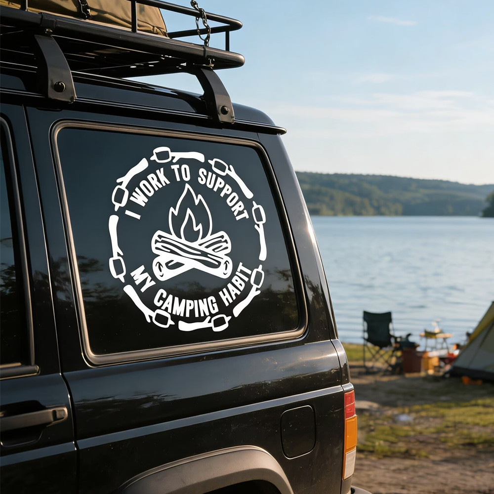 Grappig campingcitaat autostic - Outdoor Camping Quotes recensie en prijs