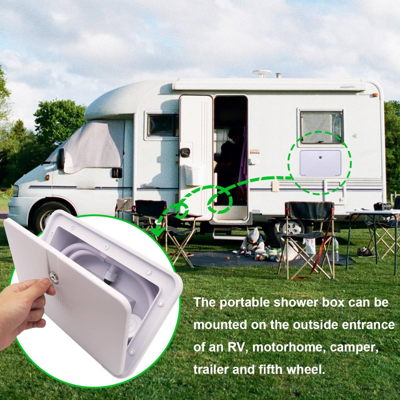 RV Buitendouchebox Compacte RV - Outdoor Camping Showers recensie en prijs