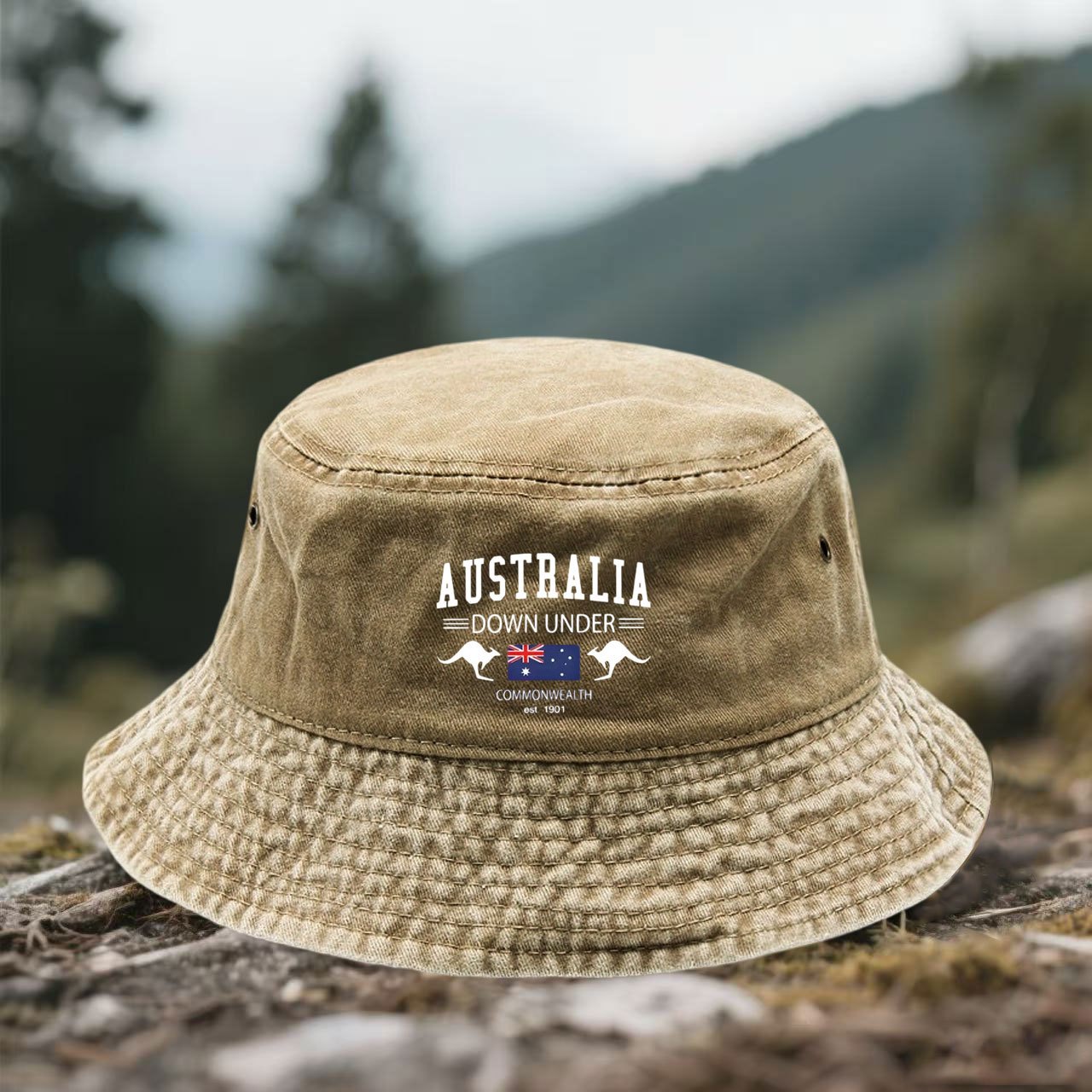 Unisex bucket hat met 'AUSTRAL - Outdoor Camping Australia recensie en prijs